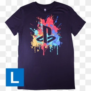Playstation Paint Splatter Unisex T-shirt - Playstation Now, HD Png Download