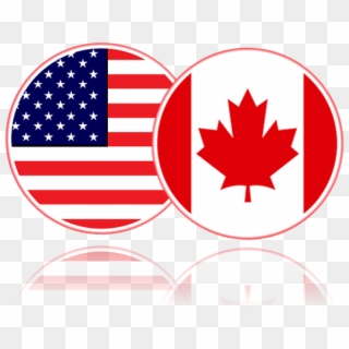 Us And Canada Flag Buttons - Usa Canada Flag Png, Transparent Png