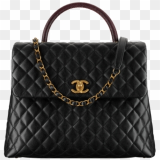 Chanel Black/burgundy Coco Handle Large Bag - Chanel Coco Handle Large, HD Png Download