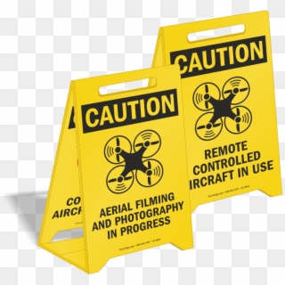 Caution Aerial Filming And Photography Drone Floor - Sign, HD Png Download