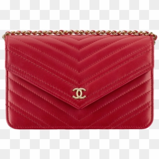 Chanel Wallet On Lambskin Tone Metal Red - Wallet, HD Png Download