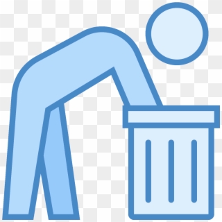 It's A Figure Of A Man Leaning Over Into A Garbage, HD Png Download