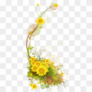 Sunflower Frame Clipart - Girasoli Acquerello Png, Transparent Png