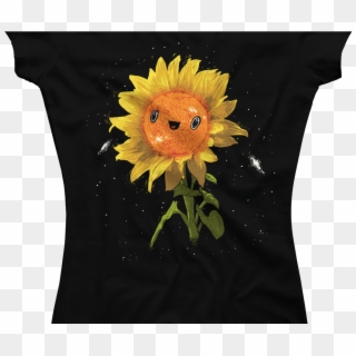 Sunflower In Space Women's T Shirt Sunflower Pinterest - Sunflowers, HD Png Download