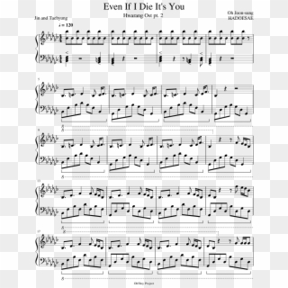 Even If I Die It's You Sheet Music For Piano Download - Time To Love October Piano Sheet, HD Png Download