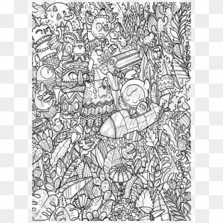 Doodle Coloring Book Color - Doodles In Outer Space Coloring Book, HD Png Download