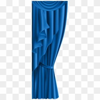 Curtain Blue Transparent Png Clip Art Image - Green Curtain Png, Png Download