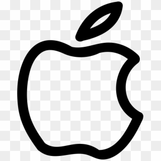 Apple Outline Png - Eaten Apple Png Icon, Transparent Png