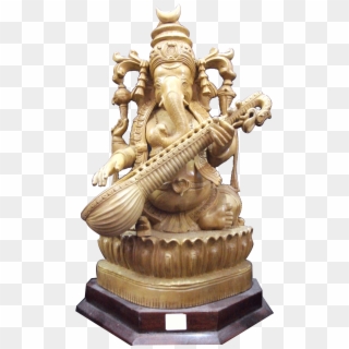 Ganesha Statue With Veena - Statue, HD Png Download