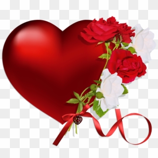 Red Hearts And Roses, HD Png Download