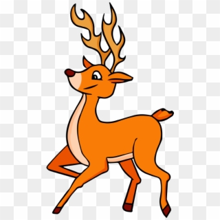 Cartoon Orange Clipart - Animated Clipart Deer Gif, HD Png Download