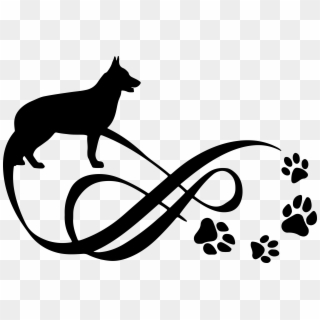 German Shepherd Clipart Black And White - Dog Infinity, HD Png Download