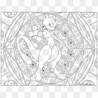 Unique Mewtwo Pokemon Card Coloring Pages Image Big - Drawing, HD Png Download