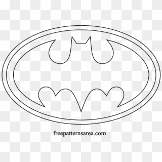 Symbol And Silhouette Stencil - Batman Logo Outline, HD Png Download
