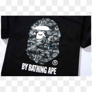 A Bathing Ape Fluorescent Logo T-shirt - Bathing Ape Black Tshirt, HD Png Download