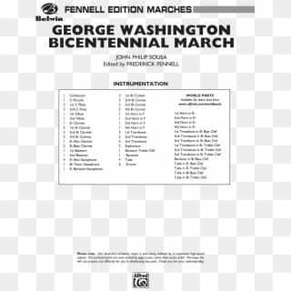 George Washington Bicentennial Thumbnail George Washington - Children's March Percy Grainger, HD Png Download