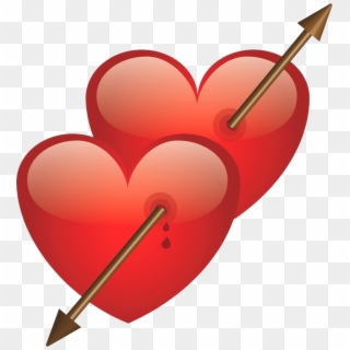 Two Heart With Arrow Png, Transparent Png