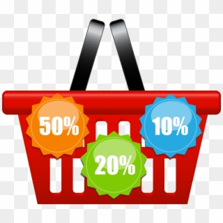 Shopping Basket With Discount Icons Png Clip Art Image - Offer Shopping Icon Png, Transparent Png