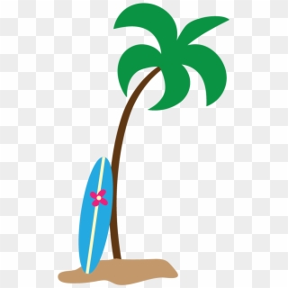 Image Of Beach Background Clipart - Beach Palm Tree Clip Art, HD Png Download