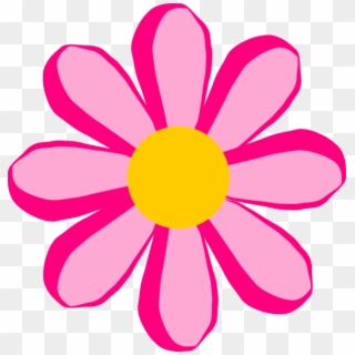 Cartoon Flowers Pink Lilies Clipart - Clip Art Single Pink Flower, HD Png Download