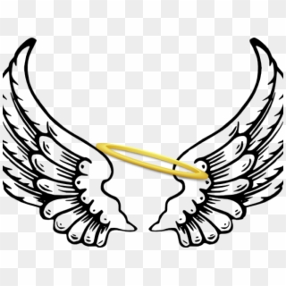 Drawn Angel Halo - Angel Wings Png Outline, Transparent Png