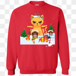 Cat Laser Eyes Funny Crewneck Pullover Sweatshirt - Cat Laser Sweater, HD Png Download