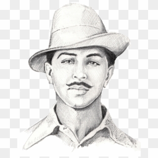 Bhagat Singh Line Drawing, HD Png Download