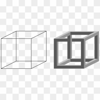 2000px-necker Cube And Impossible Cube - مكعب Png, Transparent Png