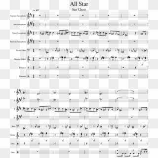 Smash Mouth All Star Sax Choir - La Pulga Y El Piojo Partitura, HD Png Download