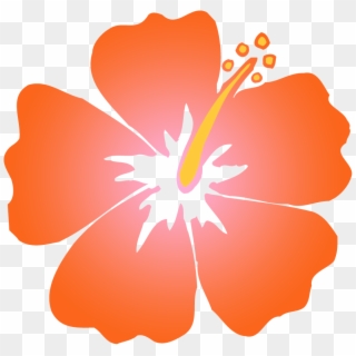 Hibiscus Clipart Coral - Orange Hibiscus Flower Clipart, HD Png Download