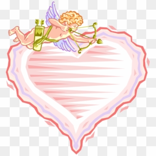 Vector Illustration Of Cupid Shoots Bow And Arrow Above - Happy Valentine Day, HD Png Download