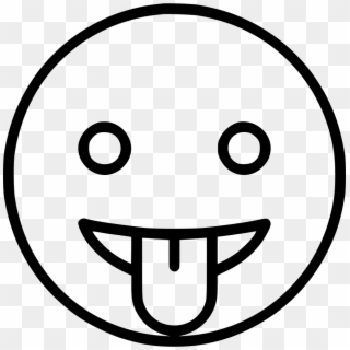 Png File - Emoji Black And White Tongue Out, Transparent Png