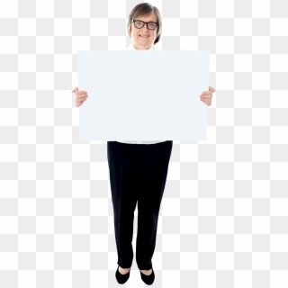 Old Women Holding Banner - Construction Paper, HD Png Download