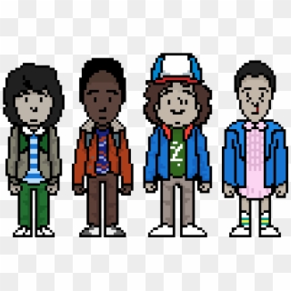 Mike, Lucas, Dustin, And Eleven - Cartoon, HD Png Download