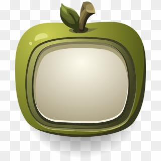 Apple, Television, Tv, Screen, Monitor, Stem, Green - Medio Ambiente En Television, HD Png Download