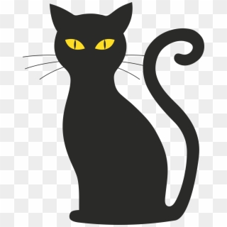 Kawaii Cat Png - Simple Black Cat, Transparent Png