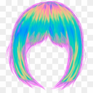 Hair Wig Rainbow Unicorn Holo Holographic Colorful - Iridescent Holographic Hair Wig, HD Png Download