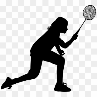 Free Download - Silhouette Badminton Player Png, Transparent Png