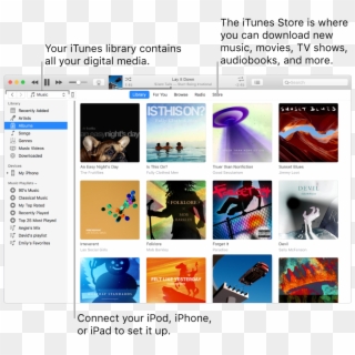 View Of The Itunes Window - Itunes, HD Png Download