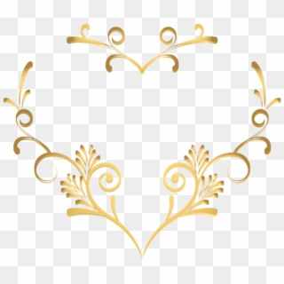Free Png Download Decorative Heart Clipart Png Photo - Golden Decoration Frame Png, Transparent Png