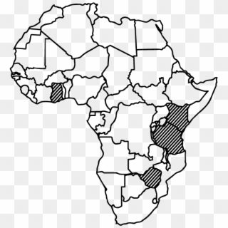 Africa Black Outline - Blank African Map, HD Png Download